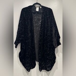 Muse Black Floral Velvet Cape